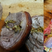 Olive stuffed lamb loin